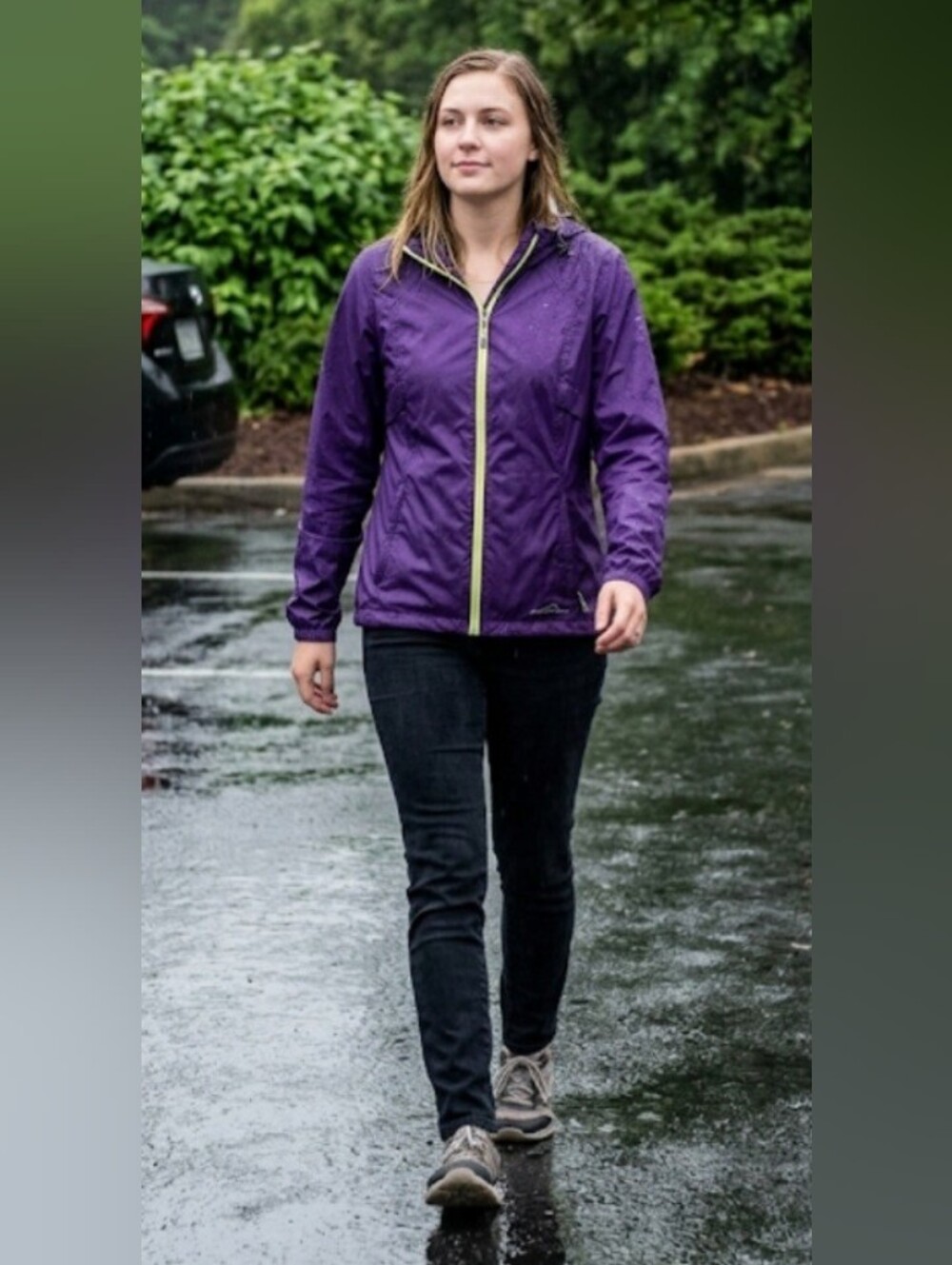 Eddie Bauer Purple Rippac Hooded Wind Jacket! Lightweight! Packable!!